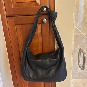 Leather Knot Hobo Bag